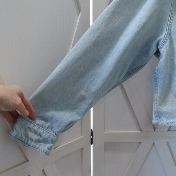 Free People Baja Mixed Media Hooded Denim Jacket - Picture 7 of 8